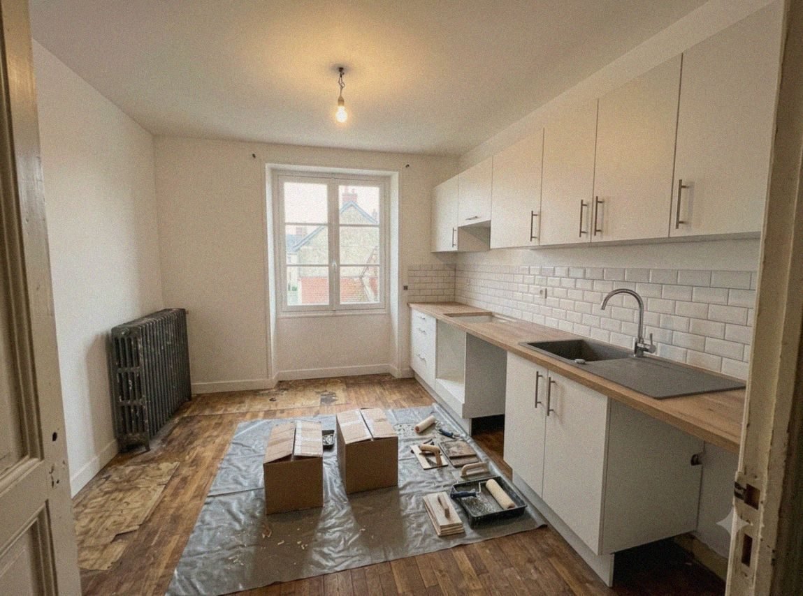 Cuisine équipée après rénovation